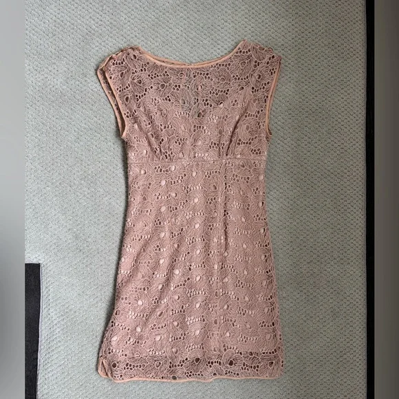 Tracey Reese Elegant Nude Lace Dress - Picture 9 of 11